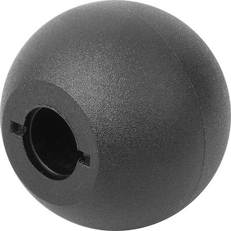 Kipp Ball Knob DIN319 Extended D1=40 D=12, Form:M Hole, Thermoplastic Black K0158.34012